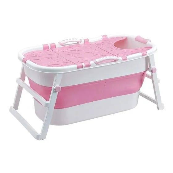 Bañera Baño Grande Niño Adulto Plegable 117x62x52 Con Tapa 