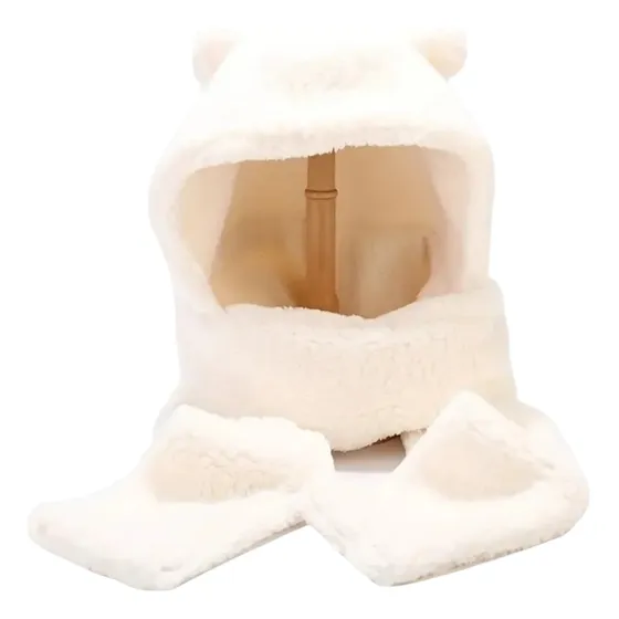 Bufanda  Y Gorro Peludo Chiporro Corderito Oso Orejas Iwok