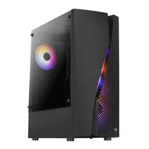 Chasis Semitorre Gamer Aerocool Wave Rgb Vidrio 4 Fans Frgb Color Negro