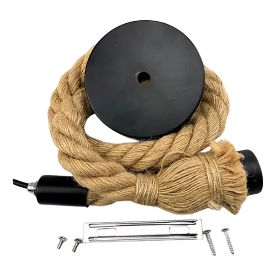 Pendente Corda Retro 1,8m Design Rustico Decorativo E27