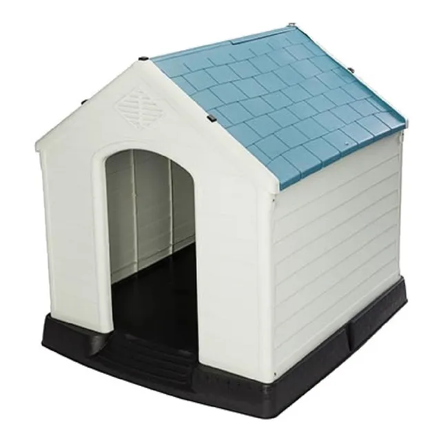 Casa Para Perro Chico Mediano Termica De Plástico Exterior Color Azul
