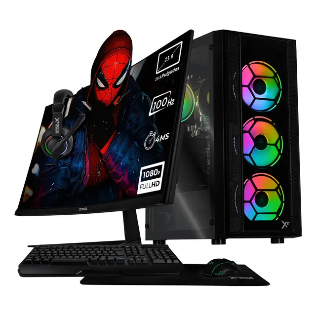 Xtreme Pc Gaming Amd Radeon Vega Renoir Ryzen 7 5700g 16gb Ssd 500gb Monitor Curvo 23.8 Wifi Black