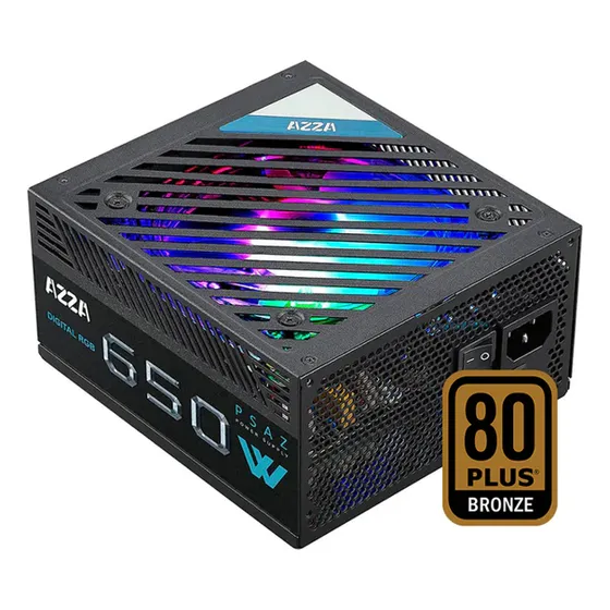 Fuente De Poder Certificada Azza 650w Rgb 80 Plus Bronze