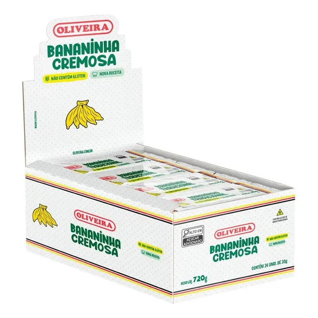 Bananinha Cremosa Classica Oliveira Sem Glúten 24 Uni 30g