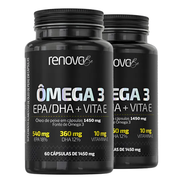 Kit2 Ômega 3 Epa Dha Meg-3 Vit E Renova Be Alta Concentração