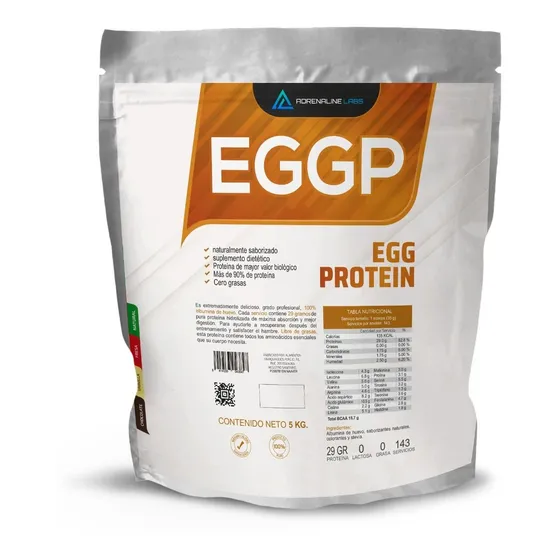 Egg Protein 5kg Albumina De Huevo De Adrenaline Labs Sabor Vainilla, Chocolate, Fresa Y Natural