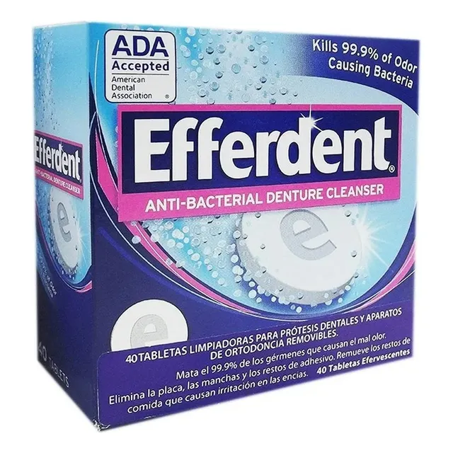 3 Pza Tabletas Limpiadoras Para Ortodoncia Efferdent Antibac
