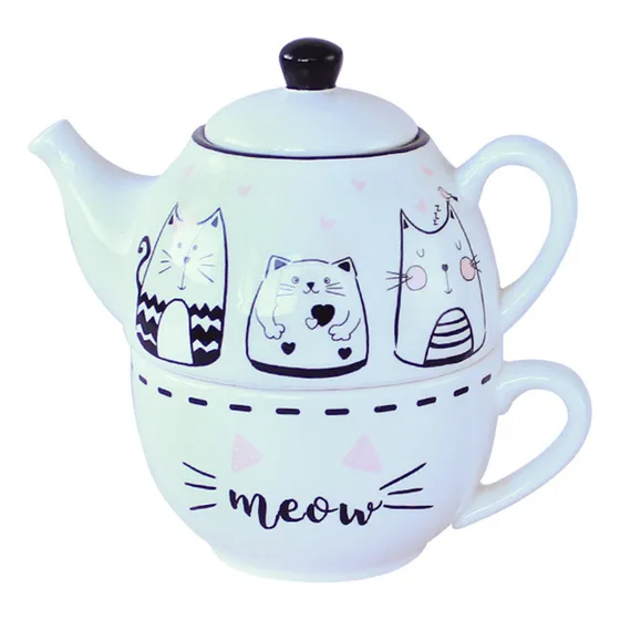 Tazas De Té Japonesas, Tetera Con Forma De Gato