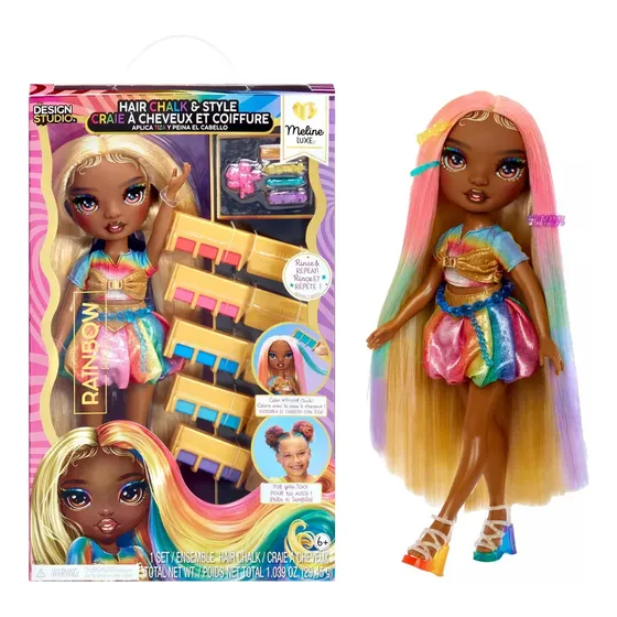 Rainbow High Hair Chalk & Style Muñeca Meline Luxe Fashion