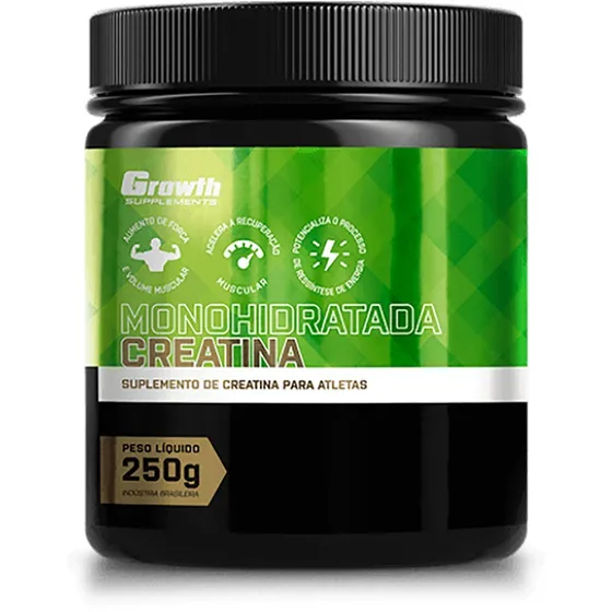 Creatina Monohidratada Em Pote De 250 Gramas Growth Suppleme