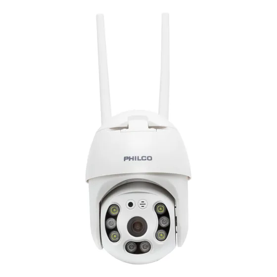 Cámara Ip Ptz Movimiento Infrarrojo Impermeable Wifi Philco Color Blanco