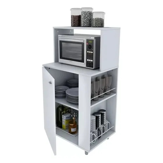 Mueble Microondas Vajillero Organizador Centro Estant Kp60bl