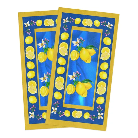 Paño Cocina Algodon Circleo 2 Verano Azul Limon Absorbente
