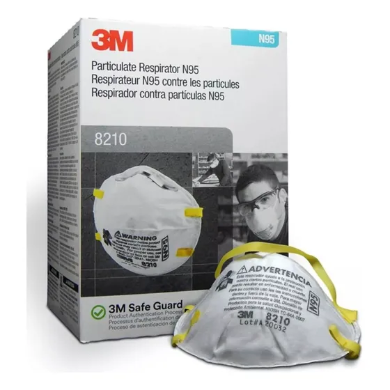 Mascarilla Desechables 3m Modelo 8210 Uso Industrial N95