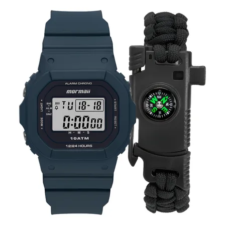 Kit Mormaii Masculino Wave Azul - Mo0300jc/k8a Fundo Lcd Positivo