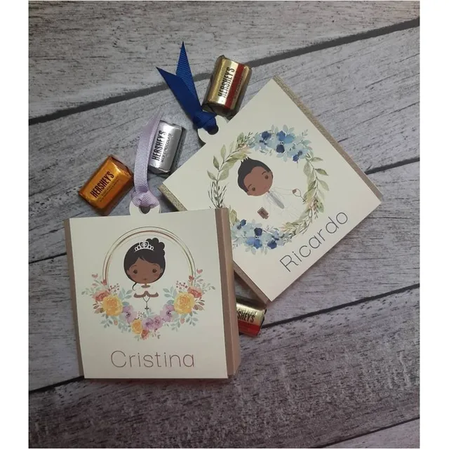 Cajita Invitación Primera Comunión Recuerdo Niño Y Niña  