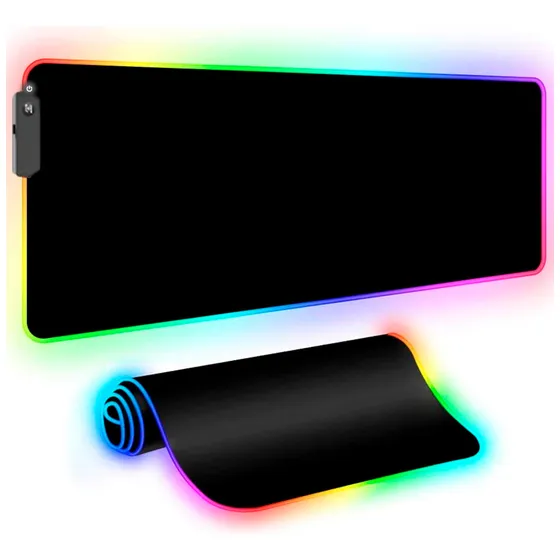 Mouse Pad Gamer Led Rgb Xxl 800x300x 4mm Retroiluminado Color Negro