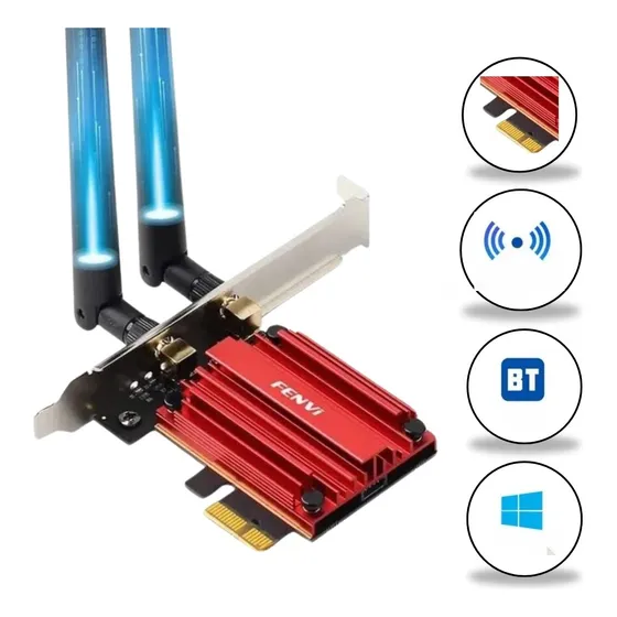 Adaptador Wifi 6 Fenvi Ax1800 Dual-band 2.4g 5ghz Pcie