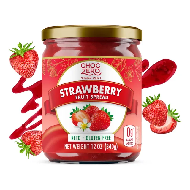 Choczero Keto Strawberry Fruit Spread, No Sugar Added, Keto