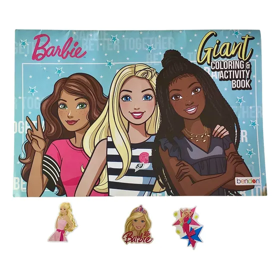 Libro Colorear Gigante Barbie - Juegos + 3 Stickers
