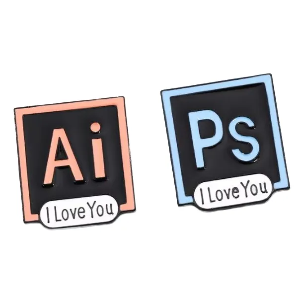 Pin Metalico Diseño Grafico. Prendedor Illustrator Photoshop