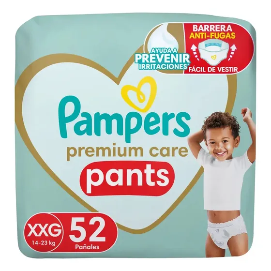 Pampers Premium Care Pants Pañales Talla XXG, 52 Unidades