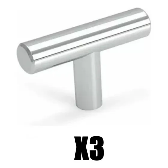 Tirador Manilla Tipo T Satinado Acero Inoxidable Ss201