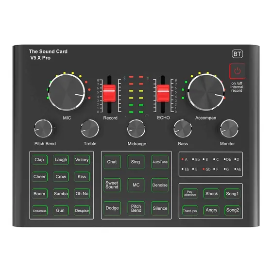 Tarjeta De Sonido Externa V9x Pro Computer Live Broadcast