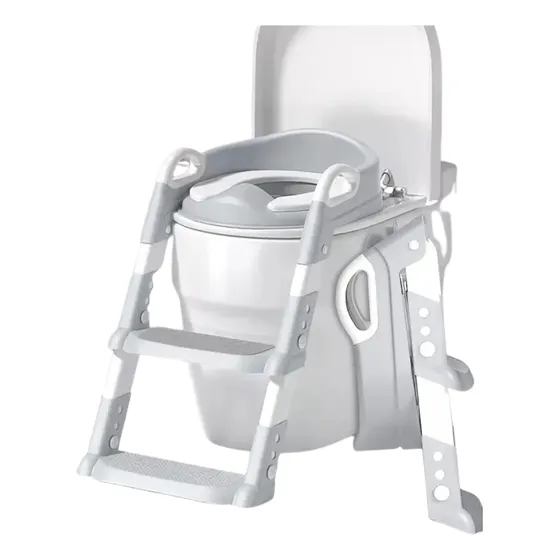 Pelela Inodoro Jazak Con Escalera / Manijas / Baño / Infantil / Reductor / Educador / Asiento Adaptador / Antideslizante / Armado Simple / Fácil De Limpiar / Higiénico / Plegable / Altura Ajustable