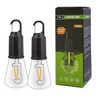 Foco Exterior Portátil Con Gancho Led Usb Recargable 2pcs Foco Exterior Portátil Con Gancho Led Usb Recargable 2pcs