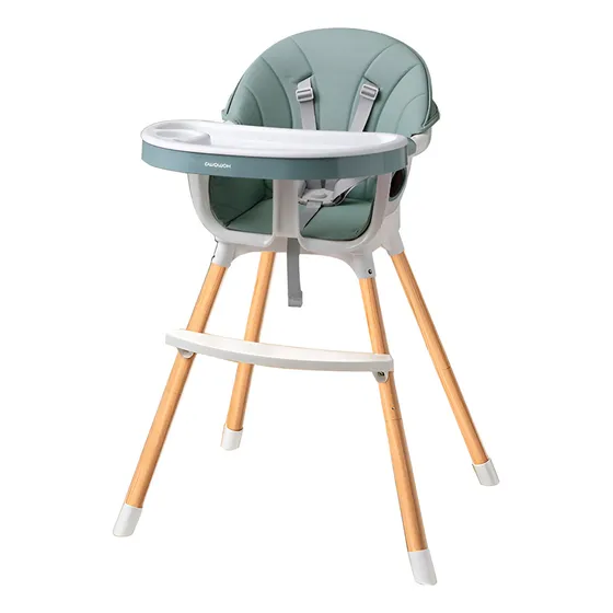 Silla De Comer 2 Alturas Cubiertas Cambiables Y Cinturón Seg Color Verde musgo Nórdico