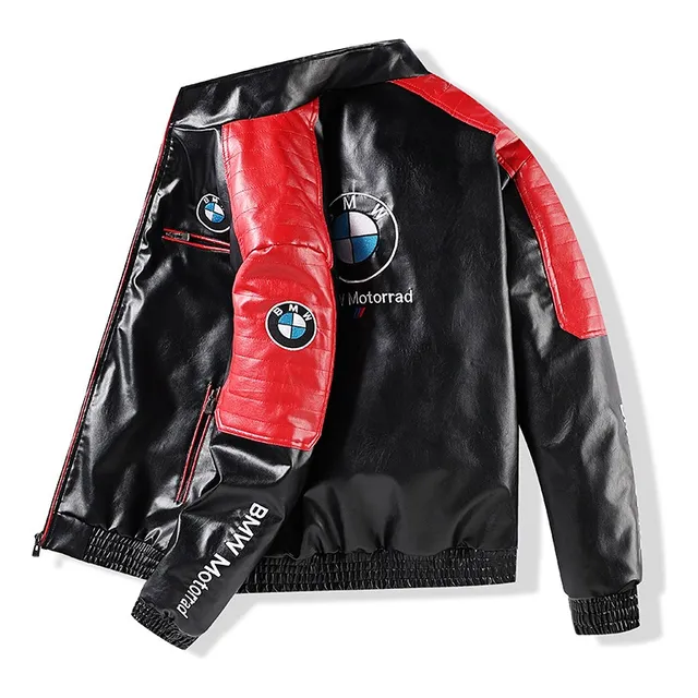 F1 Ferrari Jaqueta Bordada Cuero,leve,manga Longa,estilo