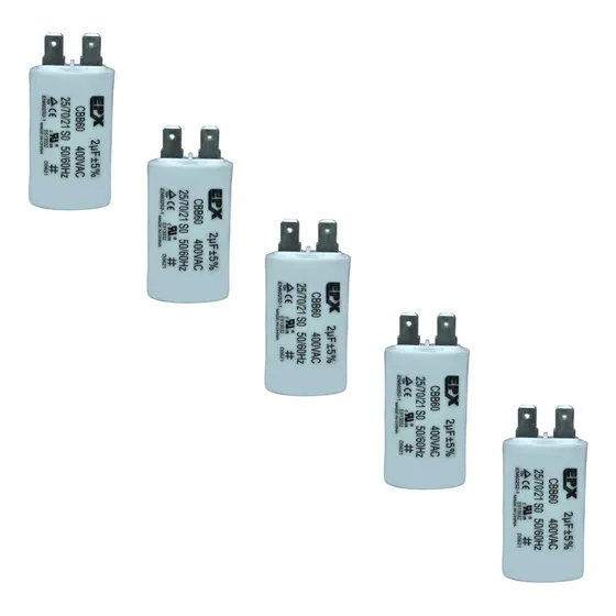 Kit 5 Capacitor Permanente 2uf 400v  Epx  (c/terminal)