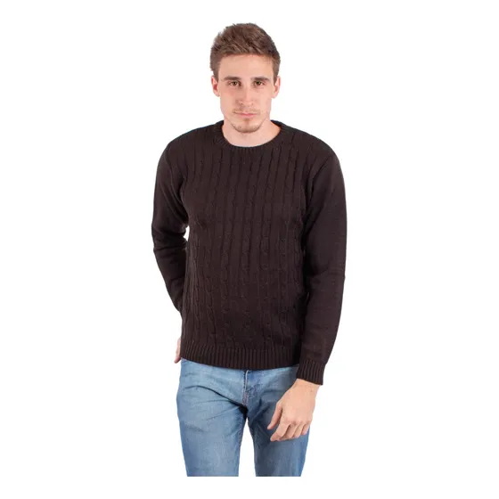 Sweater Hombre Cuello Redondo Hilo Entallado Abrigado Nuevo 