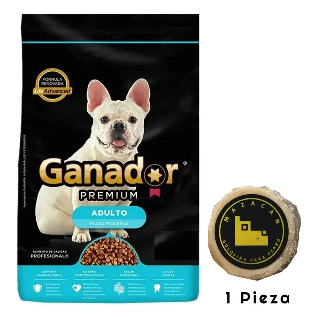Ganador Premium Adulto Razas Pequeñas 20 Kg + Mazacan 1 Pza