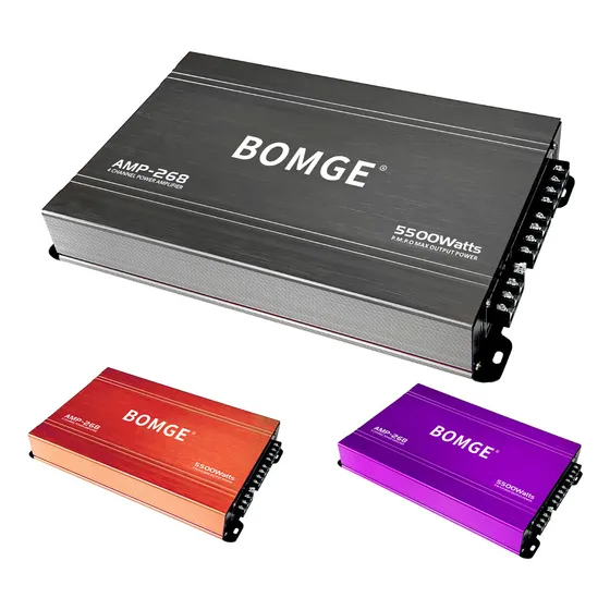 Bomge Amplificador Dub 4 Canales Amp268 5500watts Max Color Negro
