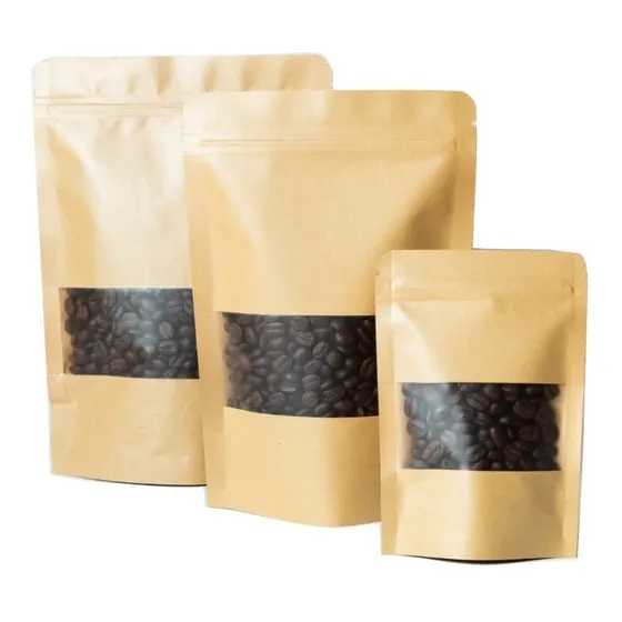 Muestra Bolsa Doypack Transparente Y Kraft 