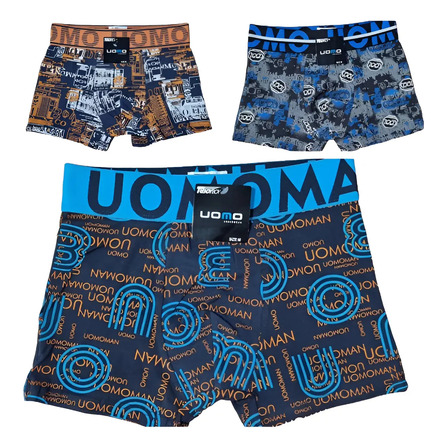 Pack X 3 Boxer Uomo Lisos/estampados Footprints Estampados M Pack X 3 Boxer Uomo Lisos/estampados Footprints Estampados M