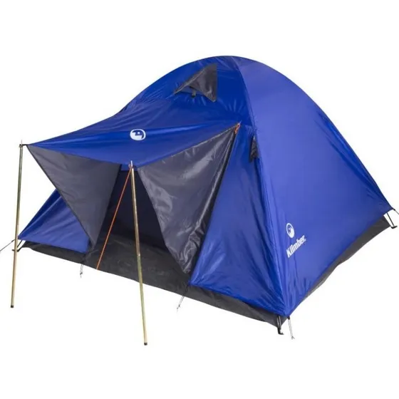 Carpa 4 Personas iglú Dome camping Azul poliéster piso polietileno Klimber