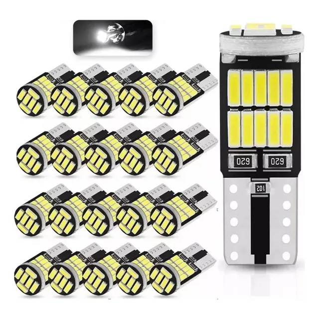Kit (20) Ampolletas Luces Led T10 - W5w Cola De Pescado