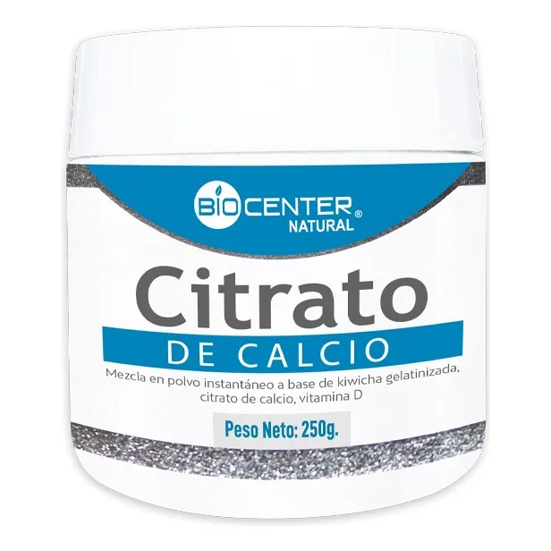 Citrato De Calcio Biocenter Natural Densidad Ósea 250g