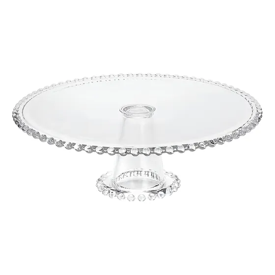 Prato Para Bolo E Doces Vidro Com Pé Travessa Cristal Grande