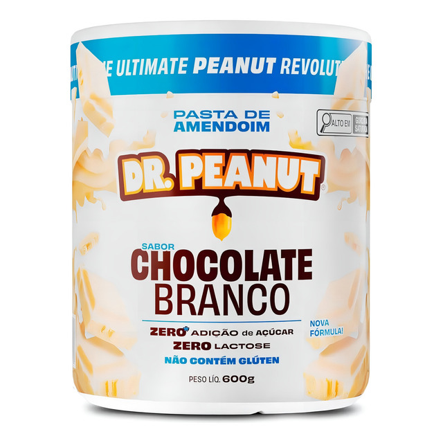 Pasta De Amendoim Com Whey Protein Chocolate Branco 600g Dr. Peanut