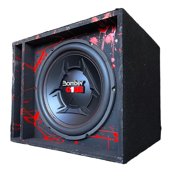Subwoofer Bomber One 200wrms + Caixa Mdf Dutada 12 Pol