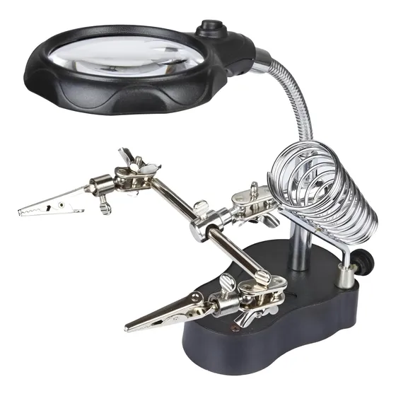 Tercera Mano / Lupa Y Luz Led / Herramienta Electrónica