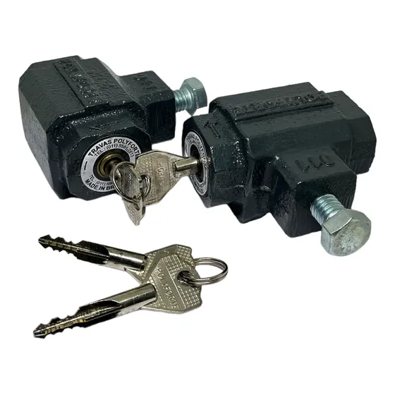Par Fechadura De Chão Polyforte Porta Cortina Ferro Enrolar