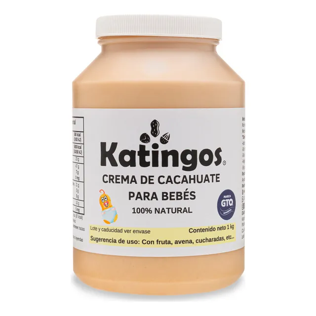 Crema De Cacahuate Para Bebes, Sin Sal Y Azúcar (ablactación A Partir 6 Meses), Marca Katingos 1 Kg