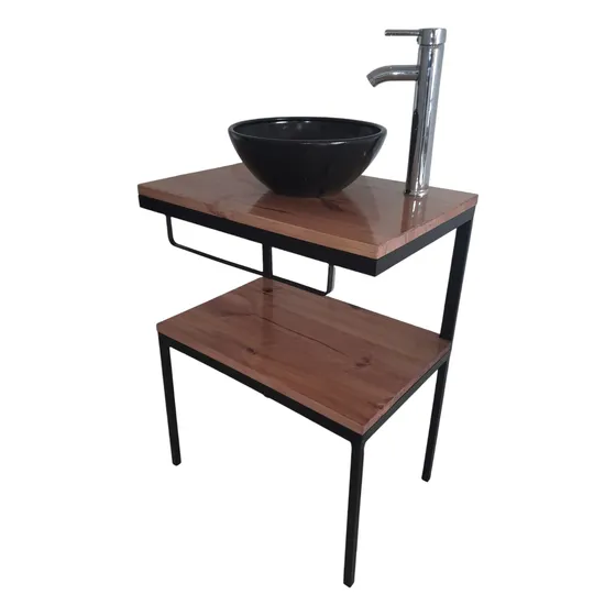 Vanitory Lavamanos Estilo Industrial Hierro Y Madera