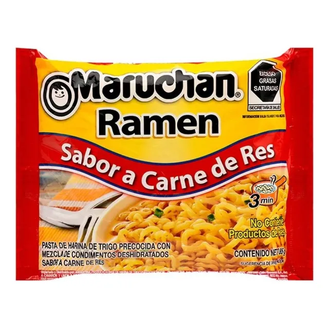 40 Pza Sopa Instantánea Maruchan Ramen Sabor Carne De Res 85