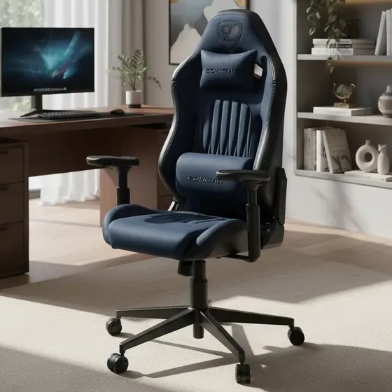 Silla Profesional Cougar Explore Navy Blue F Apoyabrazos 3d